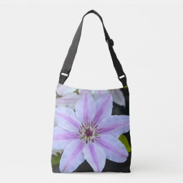 Bolso Cruzado Clemátide floral rosa y blanca