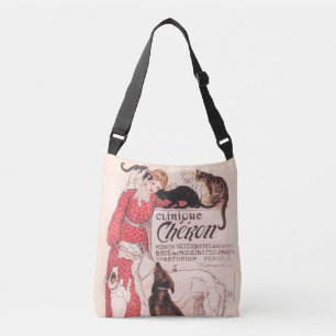 Bolso Cruzado Clinique Cheron Vintage Dog Cat Steinlen Poster
