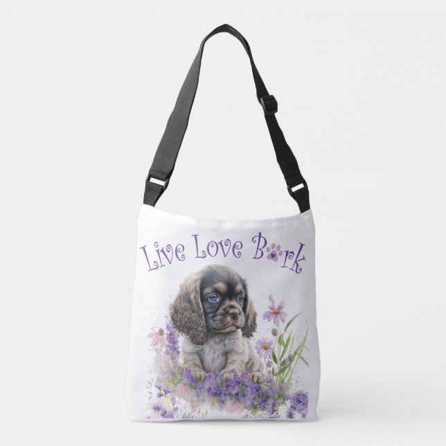 Bolso Cruzado Cocker Spaniel Dog Mom Floral (Anverso)