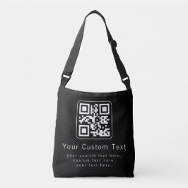 Bolso Cruzado Código QR personalizable y plantilla de texto edit
