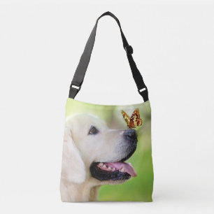 Bolso Cruzado Cojín decorativo De Labrador Y Mariposa
