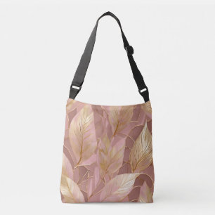 Bolso Cruzado Colección de las hojas modernas del boho de oro ro