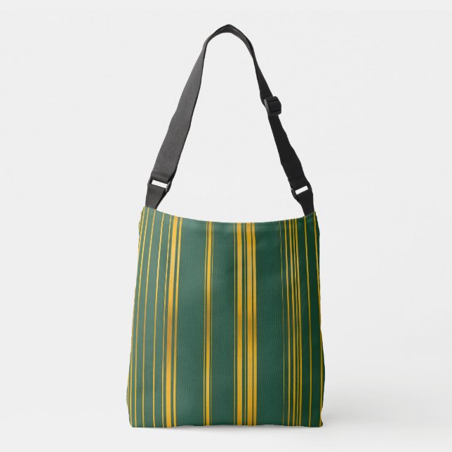 Bolso Cruzado Colección de textura de línea de oro verde de lujo (Anverso)