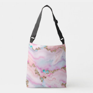 Bolso Cruzado Colección popular de mármol rosa pálido rosa rosa