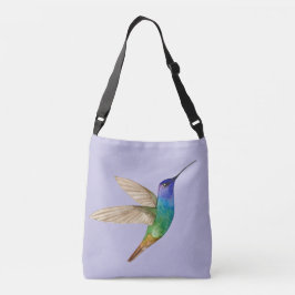 Bolso Cruzado Colibrí zafiro de cola dorada acuarela