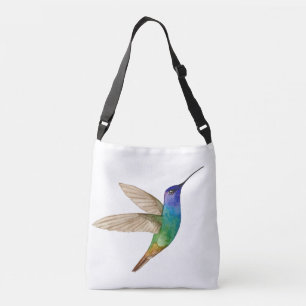 Bolso Cruzado Colibrí Zafiro de Cola Dorada acuarela