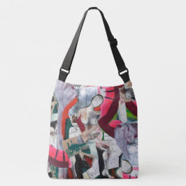 Bolso Cruzado Collage de Arte Abstracto Pintado a Mano