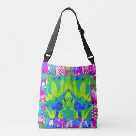 Bolso Cruzado Collage de jardín de girasoles de patchwork abstra