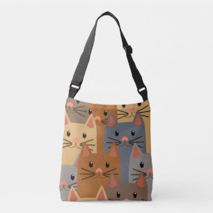 Bolso Cruzado Collage de la cara de gato colorido de gatos