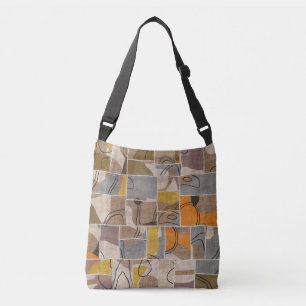 Bolso Cruzado Collage de mosaico, patrón de mezcla de tejido