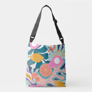 Bolso Cruzado Collage exótico y moderno de la jungla.