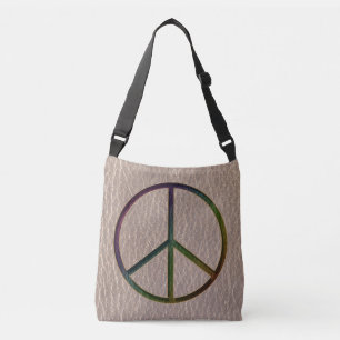 Bolso Cruzado Color de la paz de la Cuero-Mirada suave