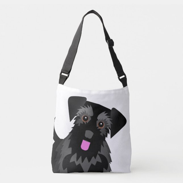 Bolso Cruzado Color del Personalizado de Schnauzer mate (Anverso)