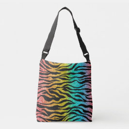Bolso Cruzado Colores arcoiris Patrón de tira de tigre en negro