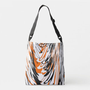 Bolso Cruzado Colores bengalíes Naranja y líneas negras