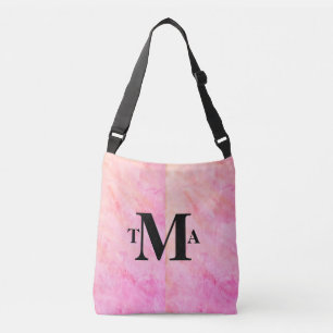 Bolso Cruzado Colores de agua rosada monogramas