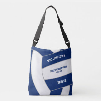 Bolso Cruzado colores del equipo de voleibol blanco azul para en