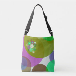 Bolso Cruzado Colorful Abstract Floral Circles Tote Bag