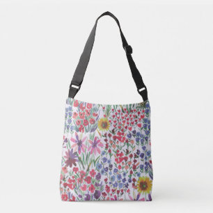 Bolso Cruzado Colorida acuarela Floral botánica Boho Garden