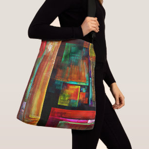 Bolso Cruzado Coloridas plazas Patrón de arte abstracto moderno