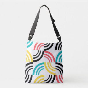 Bolso Cruzado Colorido, moderno, divertido, gráfico geométrico a