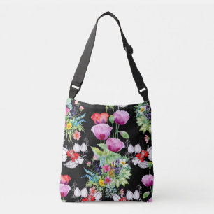 Bolso Cruzado Colorido patrón de flor de verano de amapola