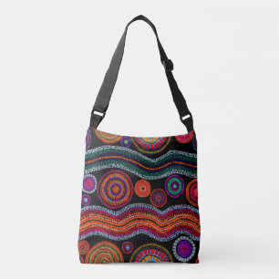 Bolso Cruzado Colorido patrón tribal de arte de dot australiano 