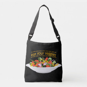 Bolso Cruzado Coma tus verduras Cita cuenco de ensaladas frescas
