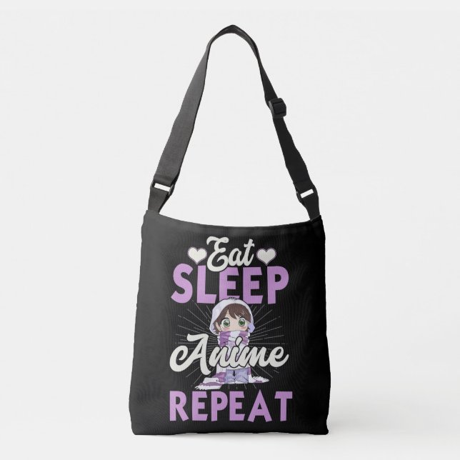 Bolso Cruzado Comer Sleep Anime Repetir Idea de Regalo Cosplayer (Anverso)