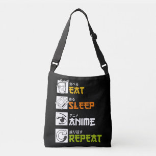 Bolso Cruzado Comer Sleep Anime Repetir Idea de Regalo Cosplayer