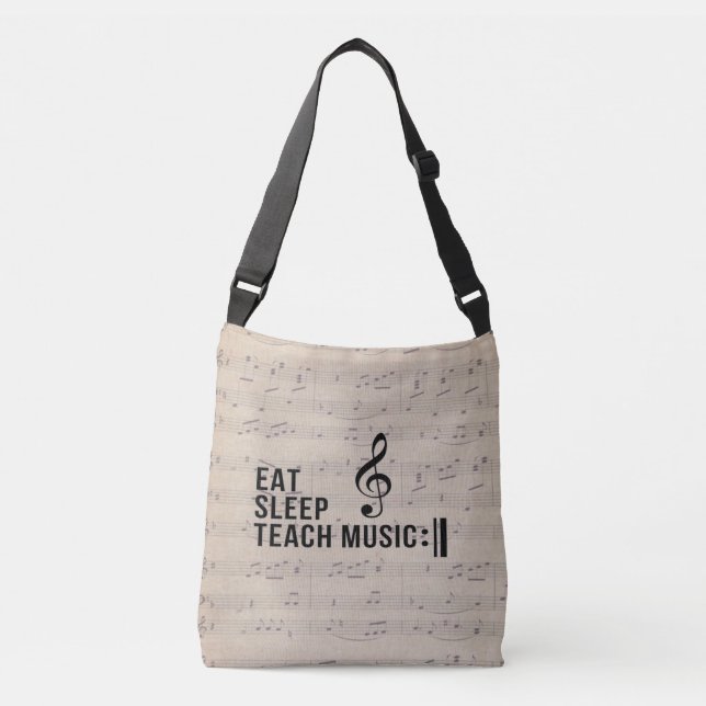 Bolso Cruzado Comer Sleep Teach Music Repetir el humor del profe (Anverso)