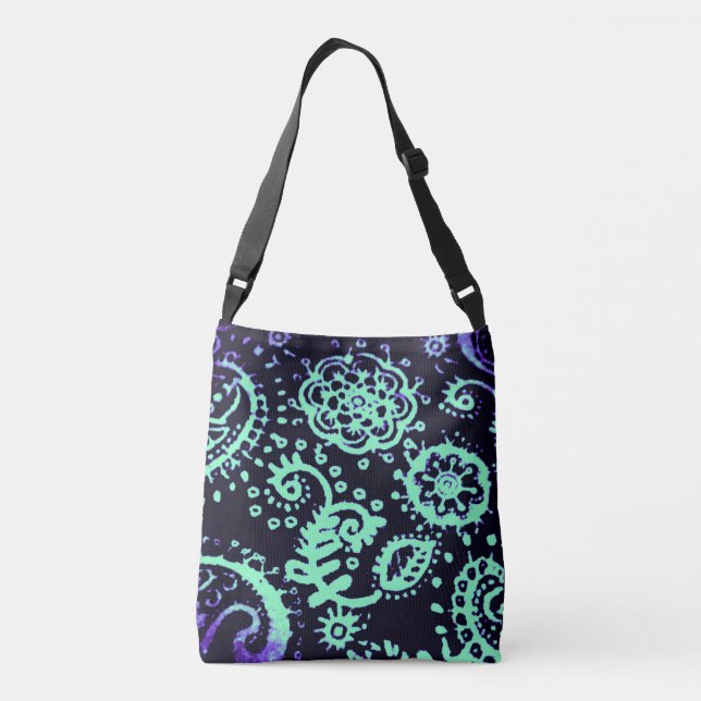 Bolso cruzado con estampado gradiente de color púr (Reverso)