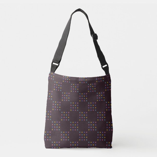 Bolso cruzado con patrón de bloques de flores (Anverso)