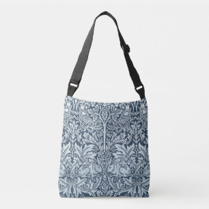 Bolso Cruzado Conejo Blanco Azul Marino William Morris
