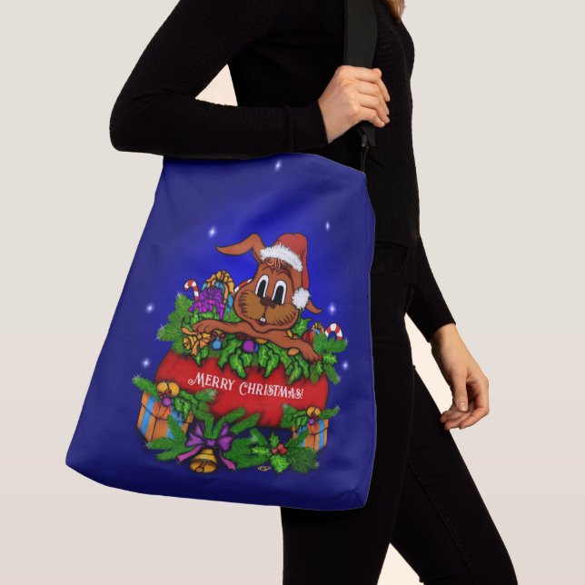 Bolso Cruzado Conejo de navidades (Detalle)