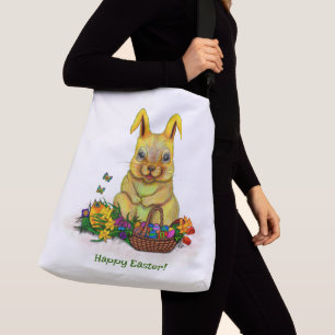 Bolso Cruzado Conejo de Pascua con huevos y flores