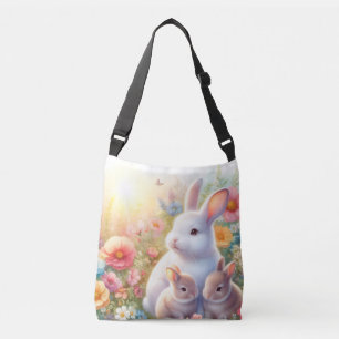 Bolso Cruzado Conejo de Pascua de primavera Familia Floral Jardí