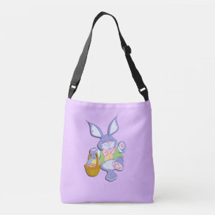 Bolso Cruzado Conejo de Pascua morado bailando Lavanda