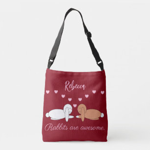 Bolso Cruzado Conejos sonrientes enamorados: Marrón