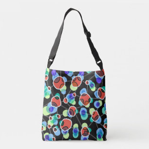 Bolso Cruzado Conexiones de red abstractas modernas Color vibran