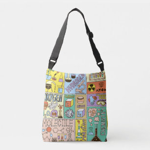 Bolso Cruzado Conjunto de Ilustraciones Vintage de Ciencia Quími