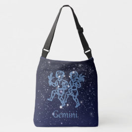 Bolso Cruzado Constelación de Gemini y Rótulo Zodiaco con estrel