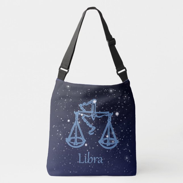 Bolso Cruzado Constelación de Libra y Rótulo Zodiaco con estrell (Anverso)