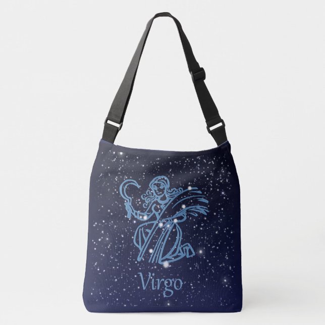 Bolso Cruzado Constelación de Virgo y Rótulo Zodiaco con estrell (Anverso)