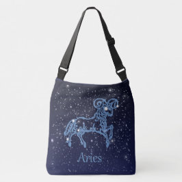Bolso Cruzado Constelación del aries y Rótulo del zodiaco con
