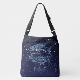 Bolso Cruzado Constelación Pisces y Rótulo Zodiaco con Estrellas