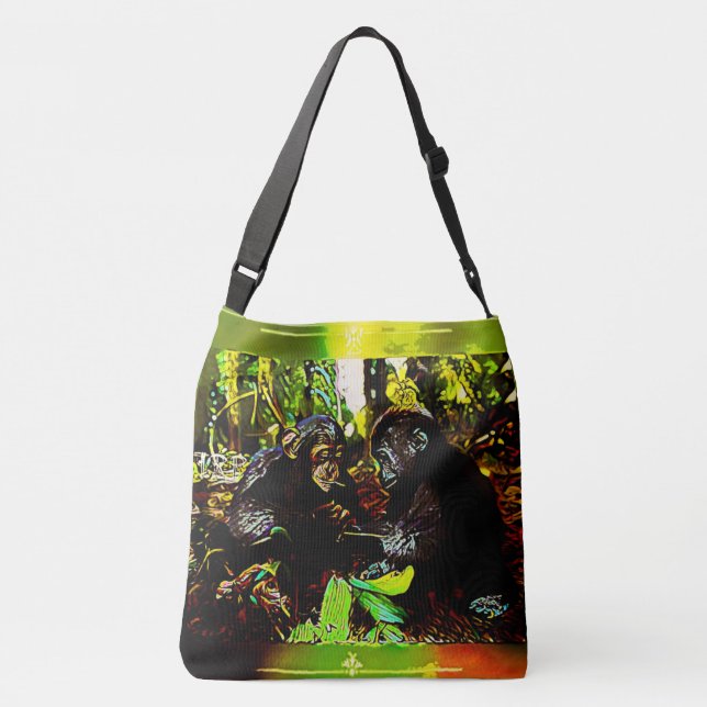 Bolso Cruzado Cooperación Chimp y Gorila 02. (Reverso)
