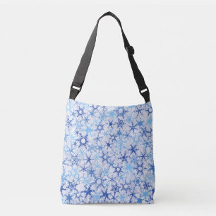 Bolso Cruzado Copos de nieve azules congelados