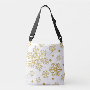 Bolso Cruzado Copos de nieve dorados