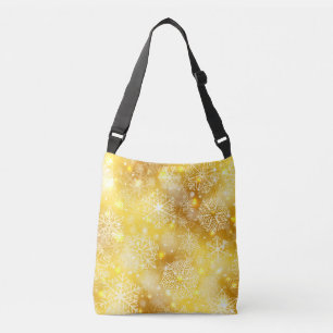 Bolso Cruzado Copos de nieve en oro